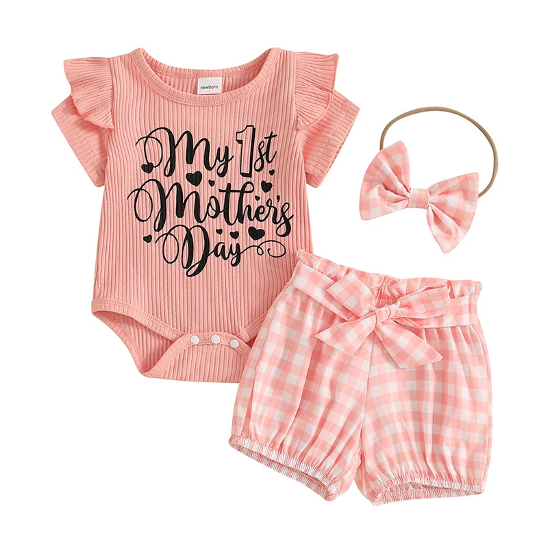 Infant Girls Floral Print Romper with Matching Headband