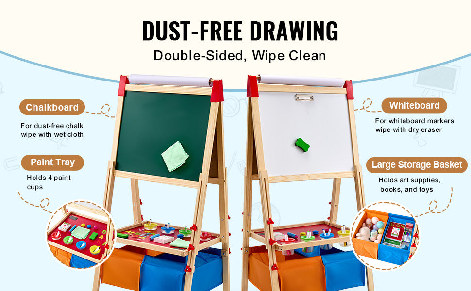 Child Magnetic Board, Drawing Board, WordPad, Standing Art Easel with storage