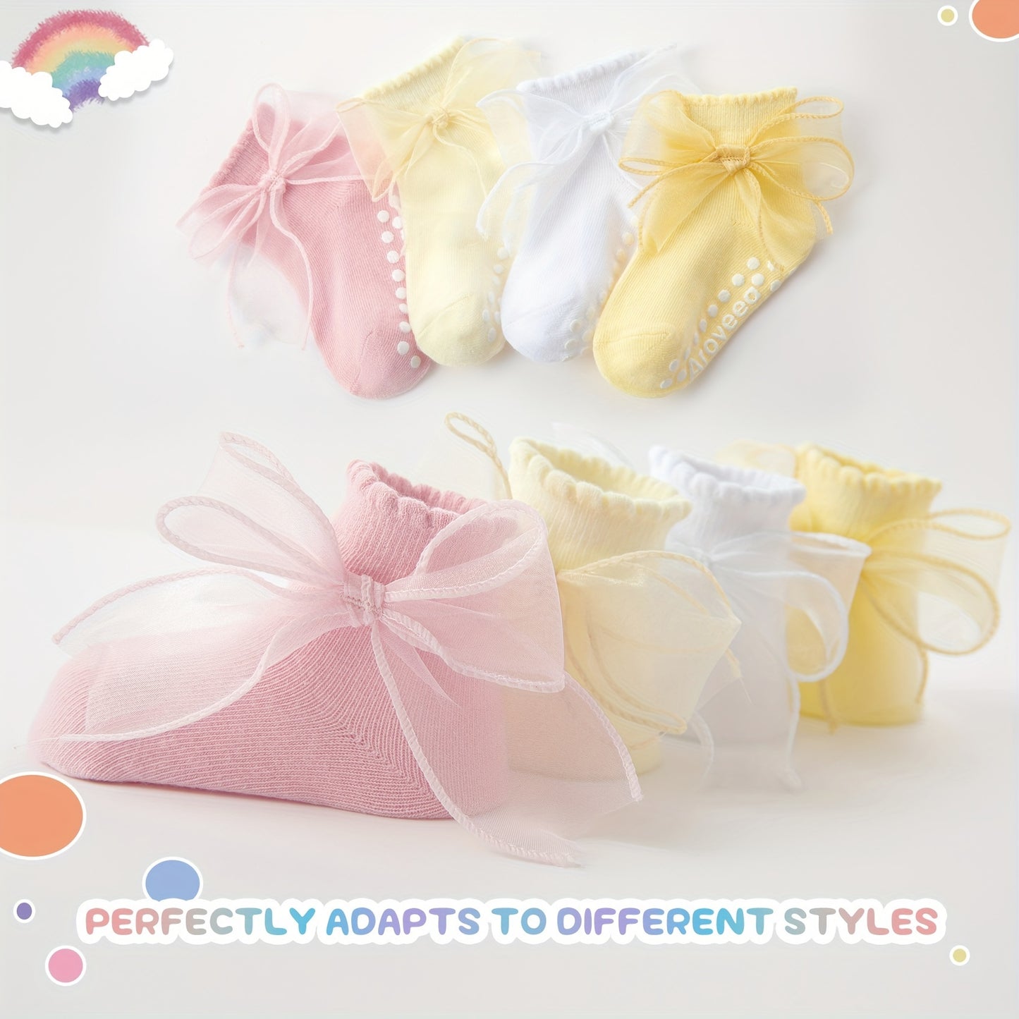 Infant/Toddler Socks Non Slip Grip Ankle 12/24 Pairs