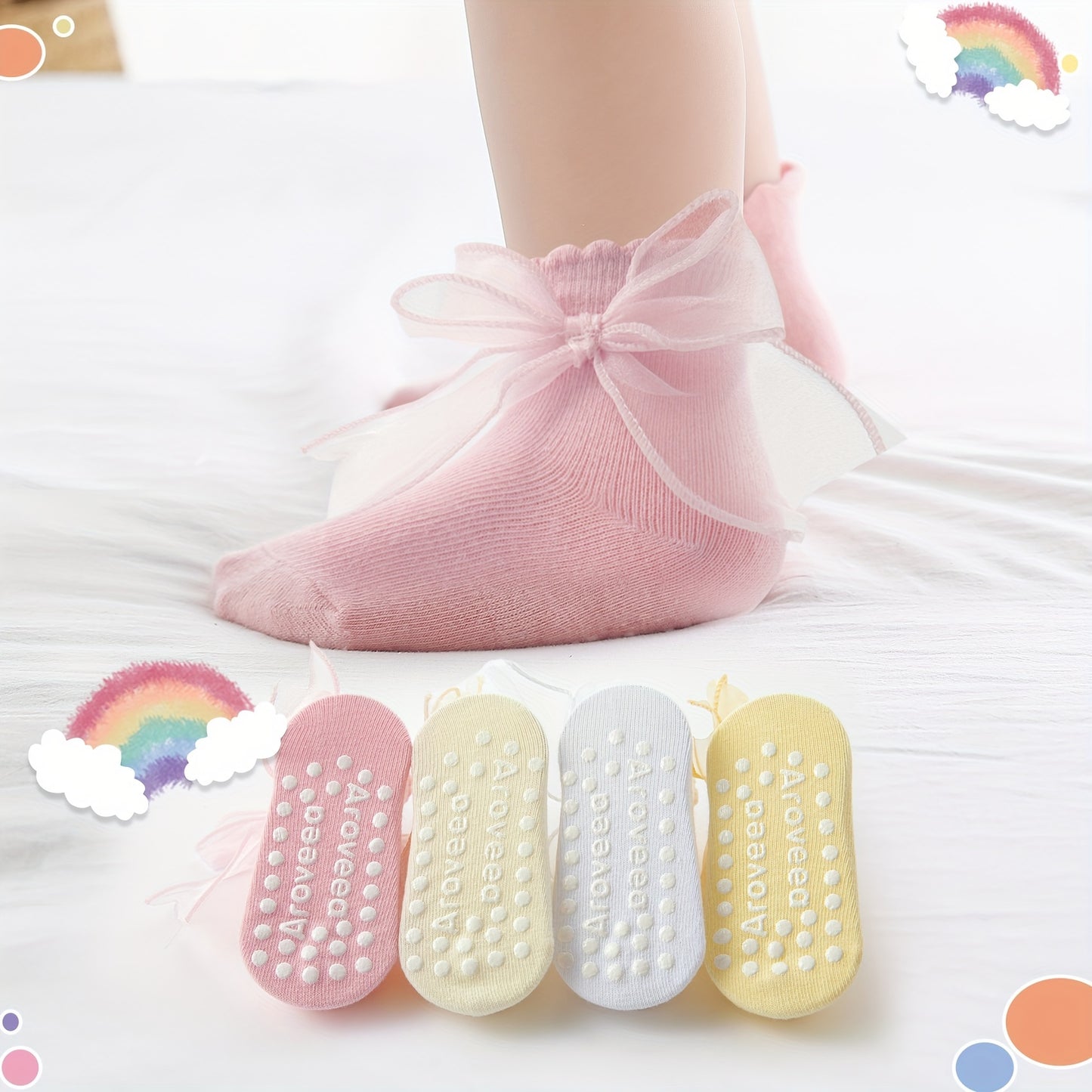 Infant/Toddler Socks Non Slip Grip Ankle  12/24 Pairs