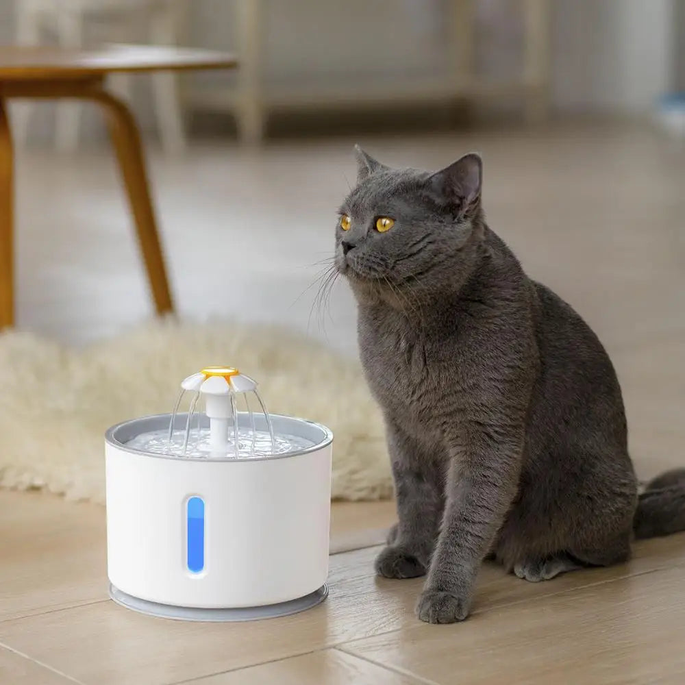 Automatic Cat/Dog Water Fountain with LED Lighting 5 Pack Filters 2.4L