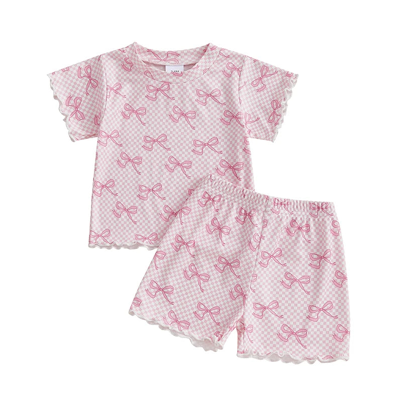 Girl Summer Ensemble Featuring Top and Comfy Elastic Waist Shorts-- size 6mos-4yr