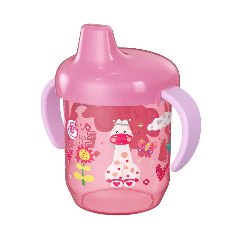 Baby Training Drinking Cup with Double Handle Flip Lid BPA Free Leakproof