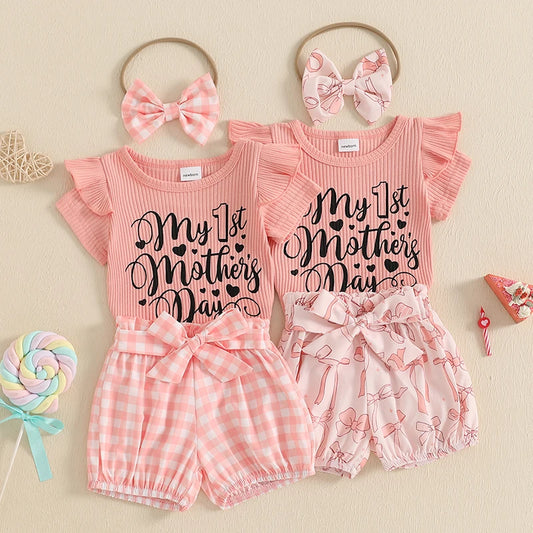 Infant Girls Floral Print Romper with Matching Headband