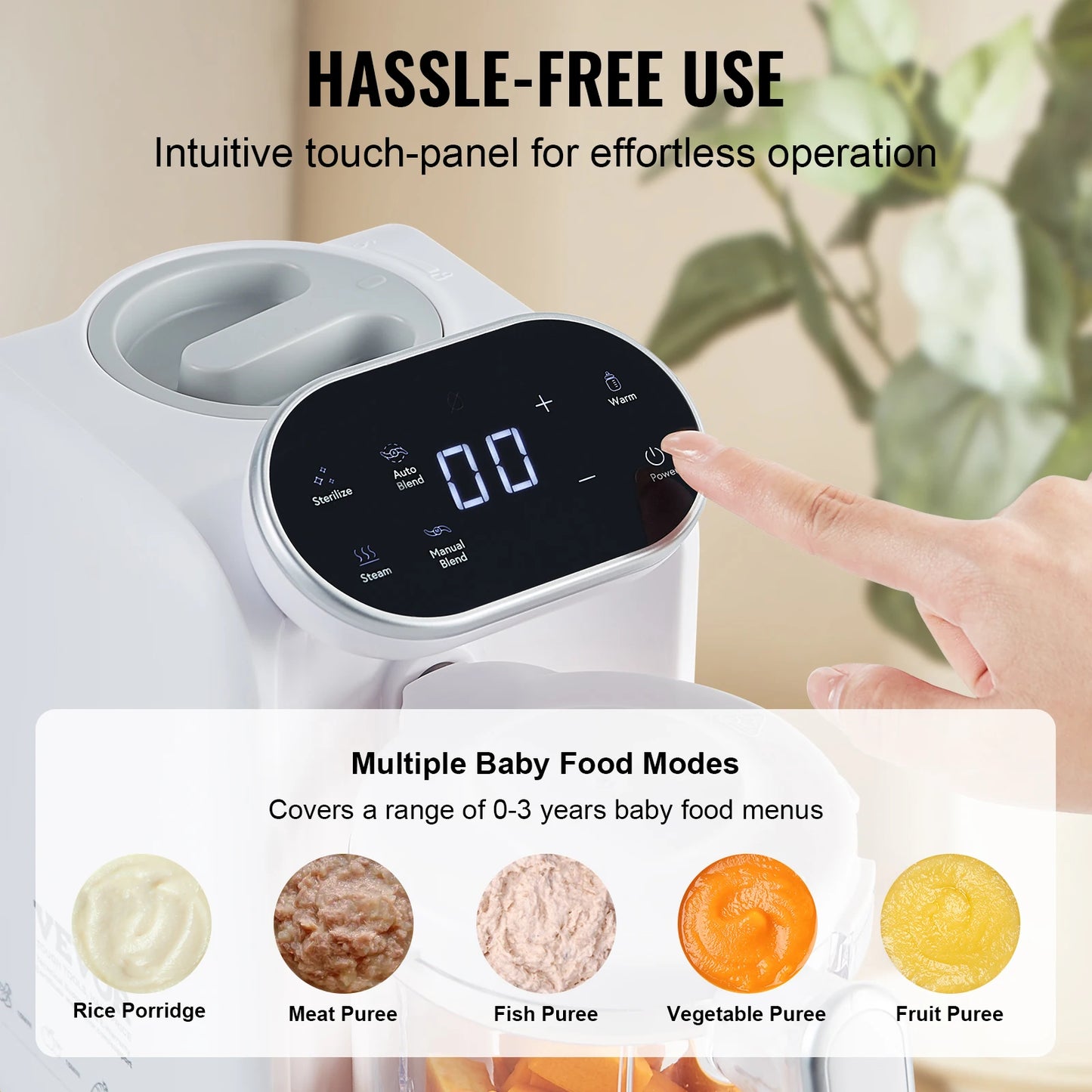 Baby Food Maker 430W with 750 ml  Bowl  5- in- 1 Blender Steamer Grinder for Fruit Vegetables Meat