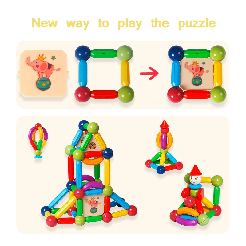 10/26/48/78/101/136pcs Magnetic Constructor Building Block Toys