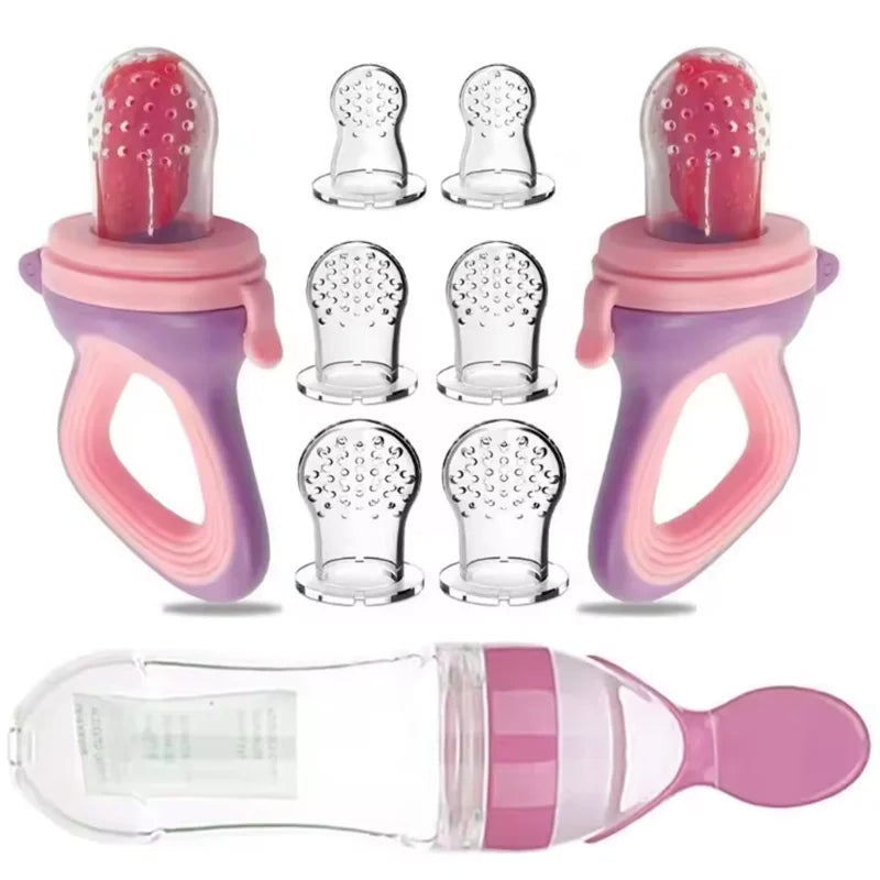 Food Supplement Squeezing Feeding Bottle Cup Silicone, Newborn Baby Pacifier, Training  Spoon.
