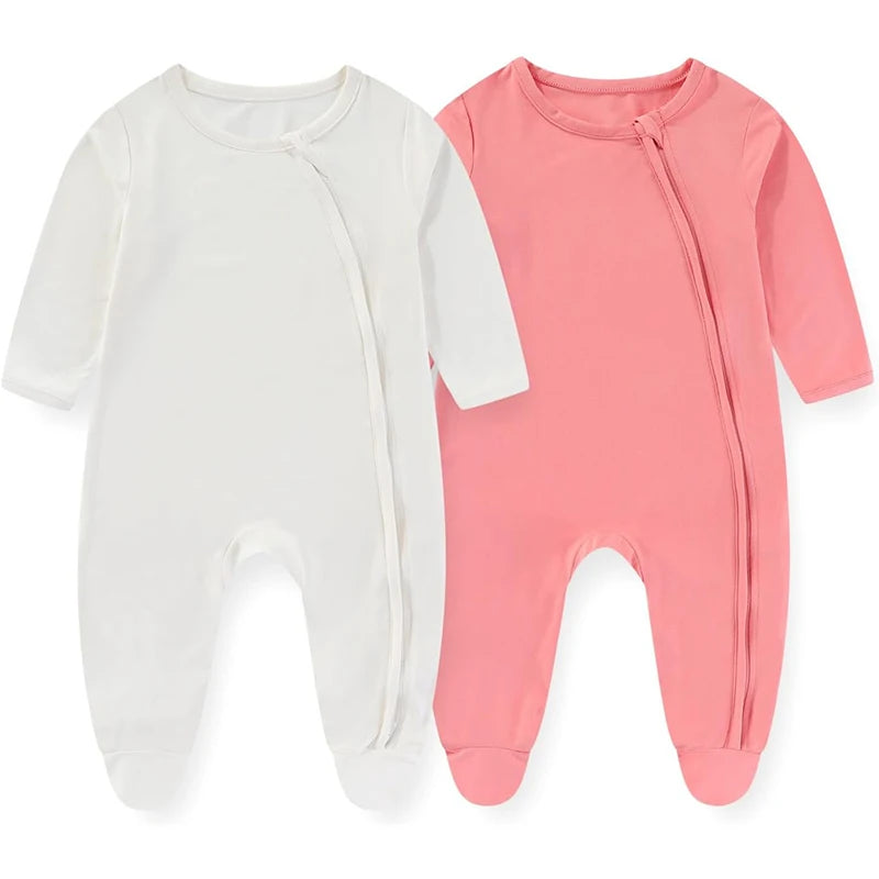Unisex Rayon Bamboo Solid Color Bodysuit  Newborn Wear