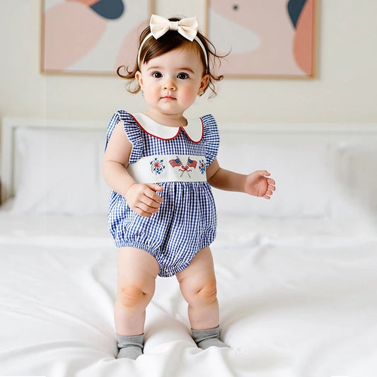 Independence Day Baby Girl Romper