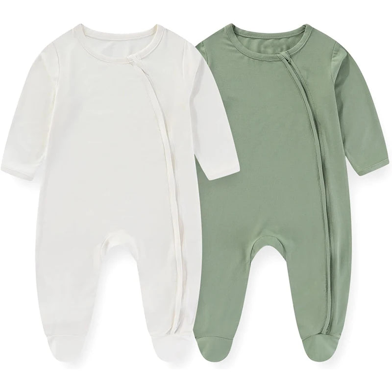 Unisex Rayon Bamboo Solid Color Bodysuit  Newborn Wear