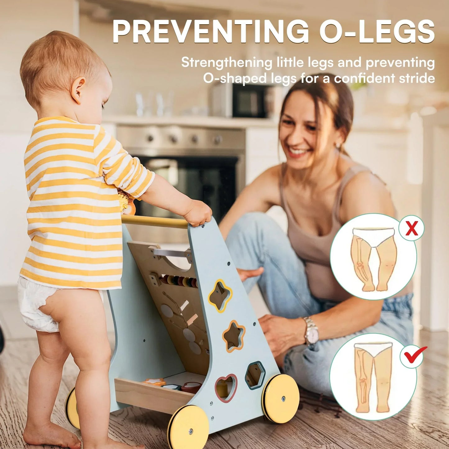 Wooden Baby Walker-Activity Center