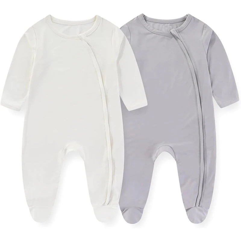 Unisex Rayon Bamboo Solid Color Bodysuit  Newborn Wear