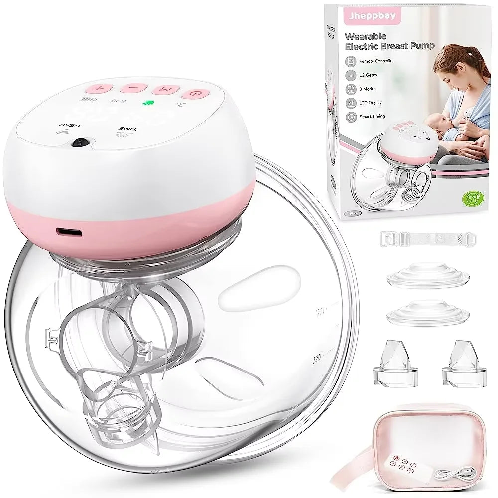 Breast Pump 1200mAh Portable Hands Free  12 Levels 3 Modes Electric Remote Control