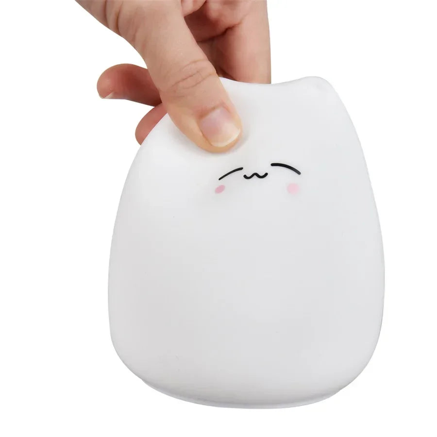 Cat Night Light 7 Colors Silicone Lamp Touch Sensor