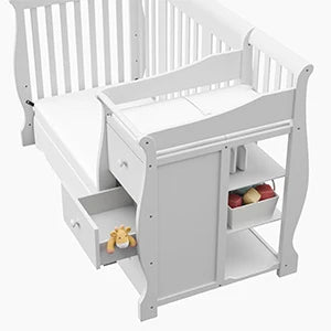 5-in-1 Convertible Crib and Changing -Table  with 3 Drawers (Espresso)- additional colors options