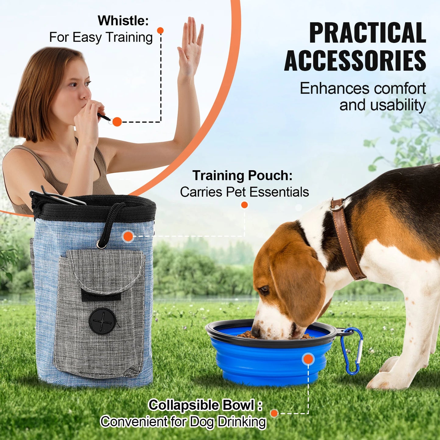 Dog Agility Training Equipment 5 PCS Set  with Adjustable Hurdles Extended Tunnel  Obstacle Course Kit with Bag