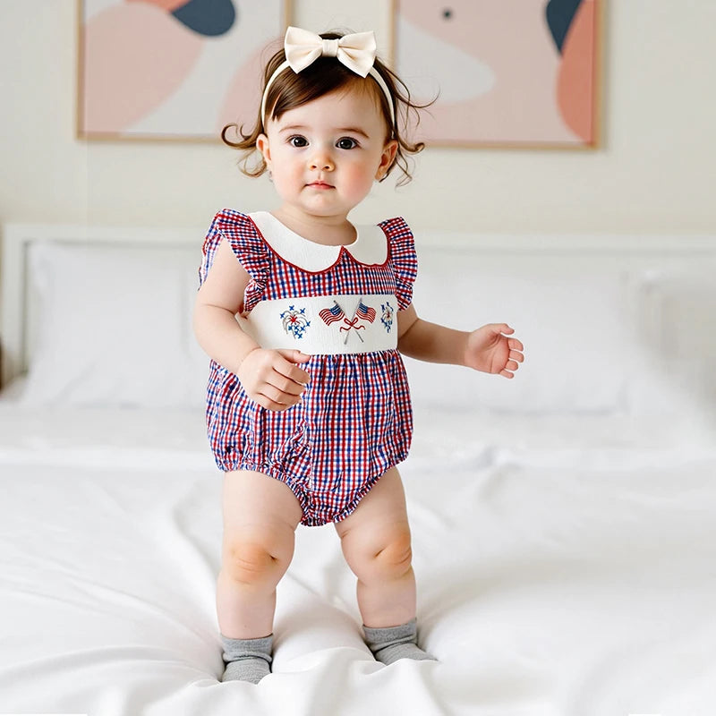 Independence Day Baby Girl Romper