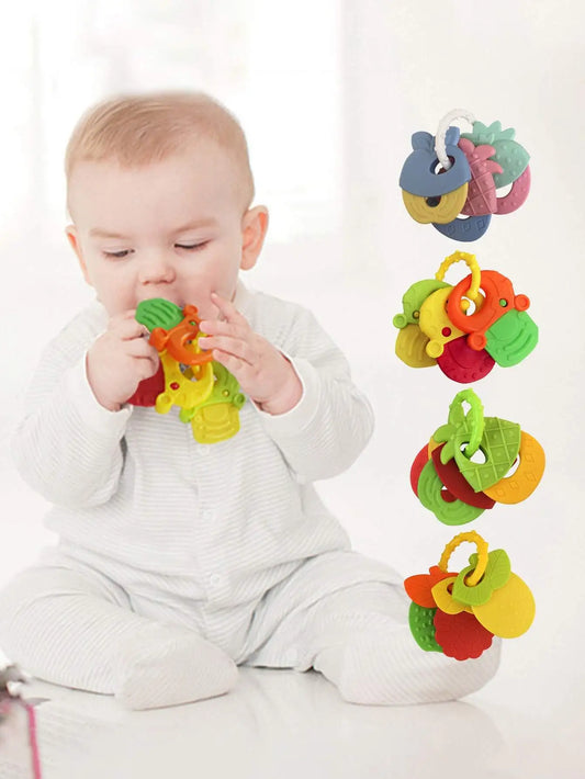 Colored Fruit Shaped Baby Teether, Rattle,