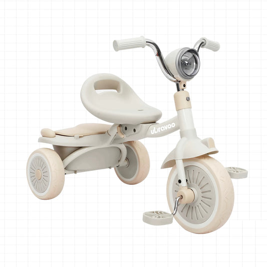 Foldable Tricycle Pedals,  Shock-absorbing PU Wheels , Light, 1-5 Years