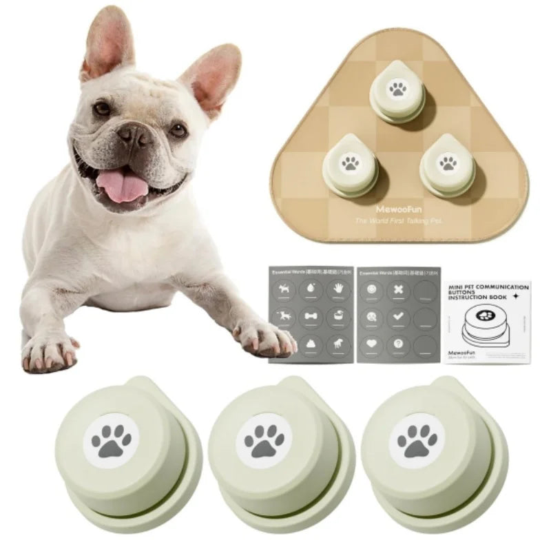 Dog Talking Button Set with Mat Communication  Rechargeable Voice Recording Button 12 Packs