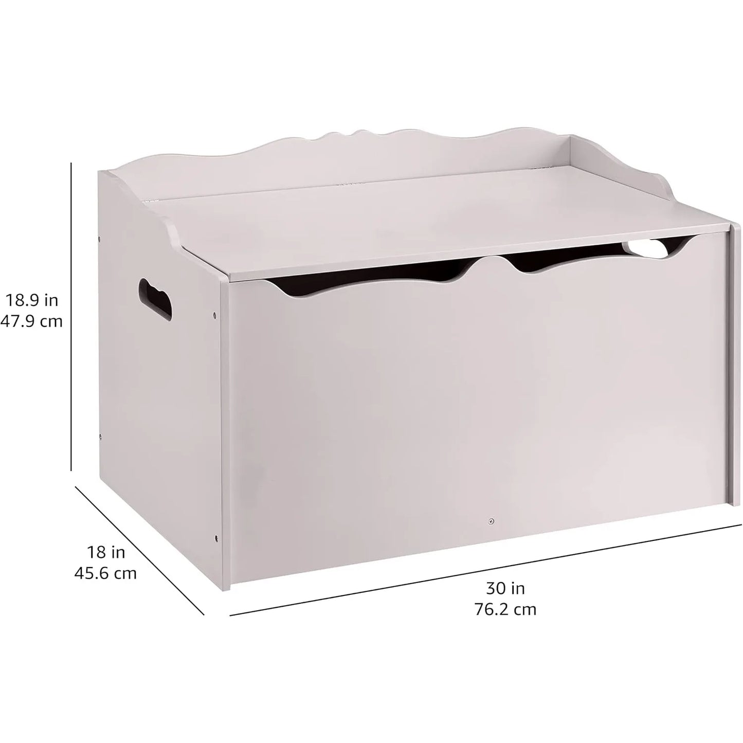 Toy Box, Wooden Storage Chest,  30" x 18" x 19" 3 color options available