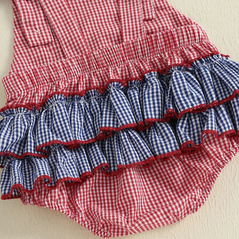 Infant Girls  American Flag Romper