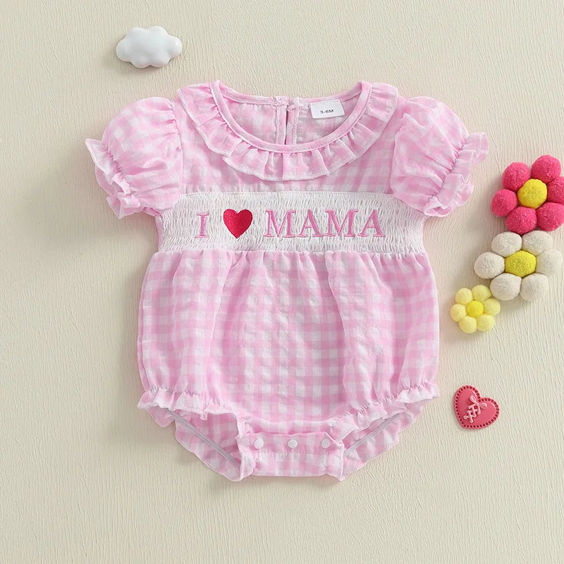 Infant Girls Sleeveless Romper with Ruffle Trim