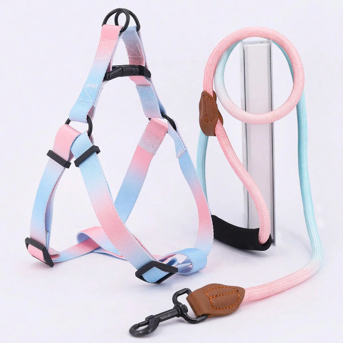 Comfortable Stylish Vibrant Pet Harness Set with Leash for Safe, Comfortable Walking and Training