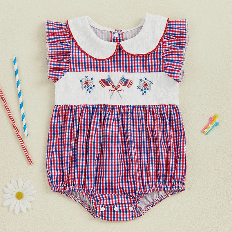 Independence Day Baby Girl Romper