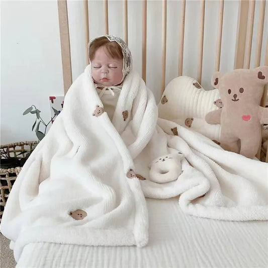 Fleece Baby Swaddling Blanket, Bedding, Stroller Cover