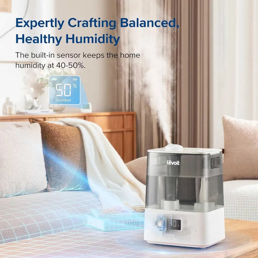 Smart Humidifier for Home,(6L) Cool Mist Top Fill Essential Oil Diffuser