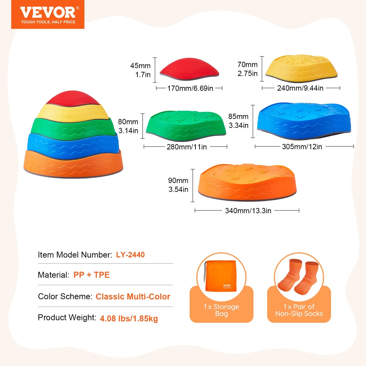 5PCS Balance Stepping Stones  Sensory Training Tactile