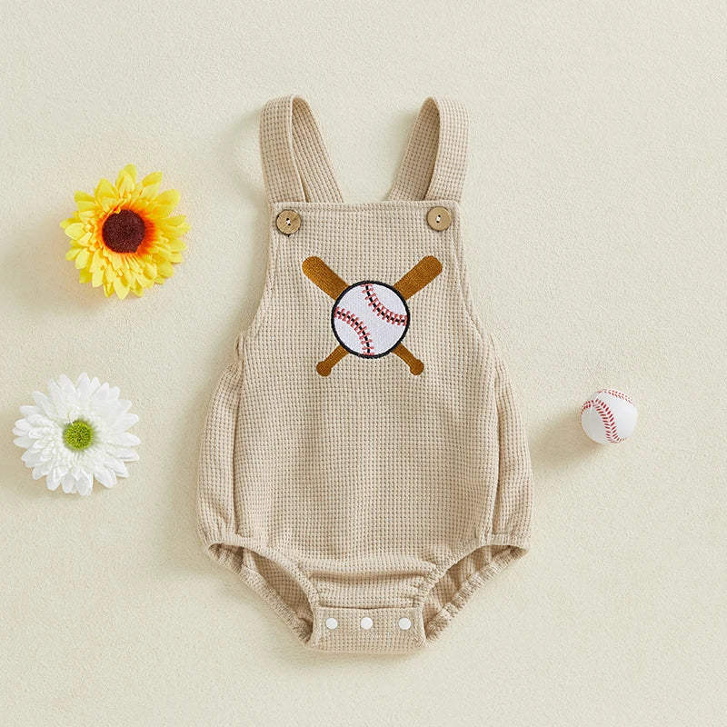 Infant Toddler Boys Jumpsuit with Baseball Design