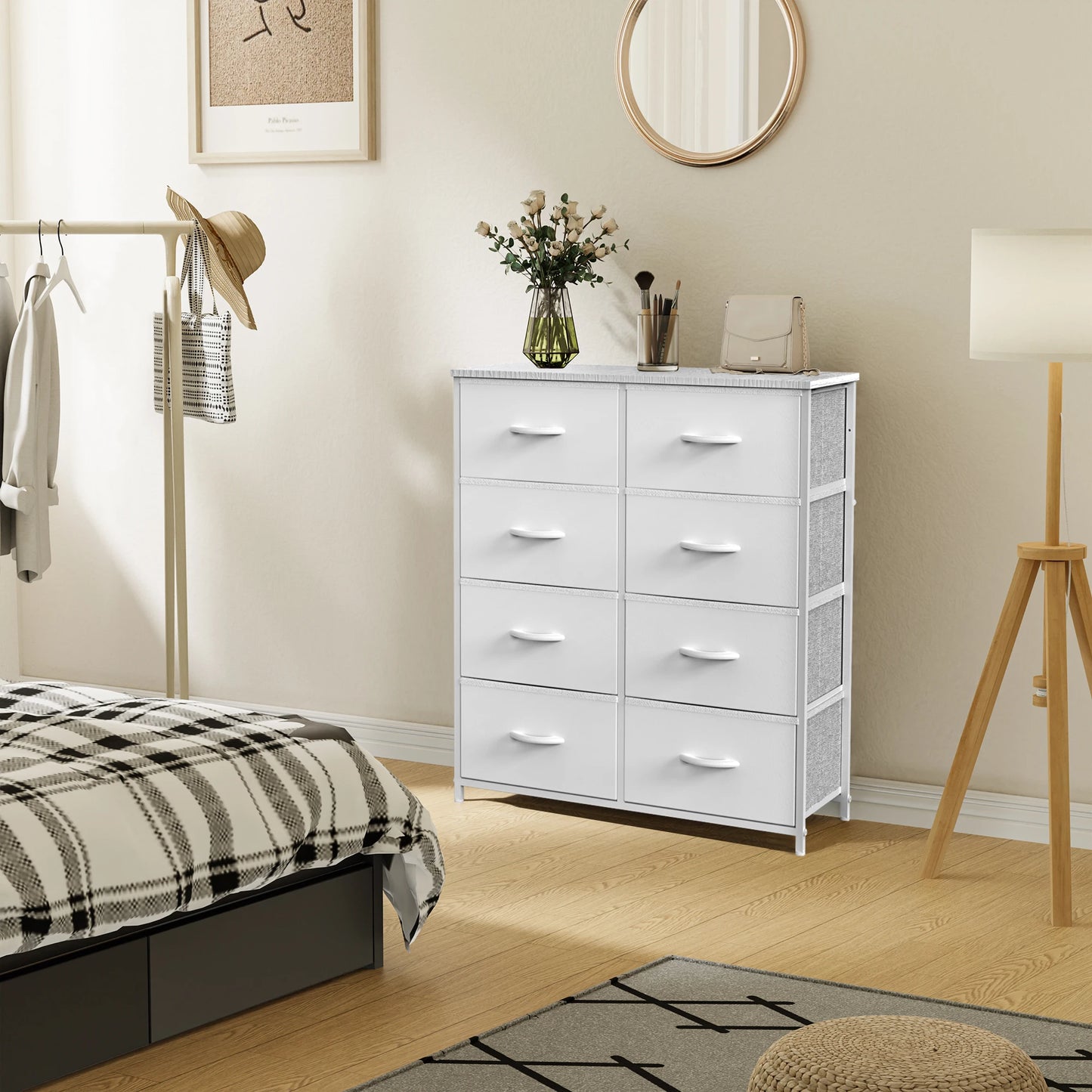 Child's Wardrobe  With 8 Fabric Drawer Storage Steel Frame -Additional colors available