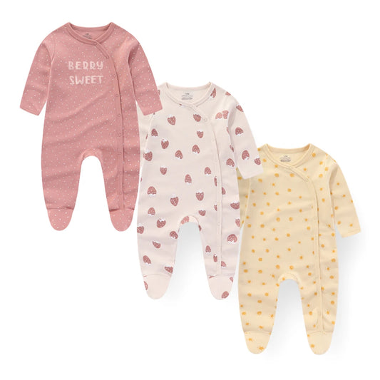 Fashion 3 Pcs Autumn Winter Long Sleeve Casual  Baby Romper 100%Cotton