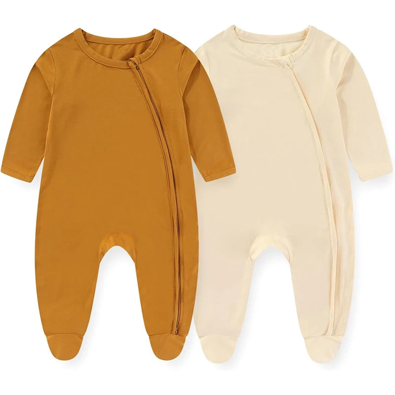 Unisex Rayon Bamboo Solid Color Bodysuit  Newborn Wear