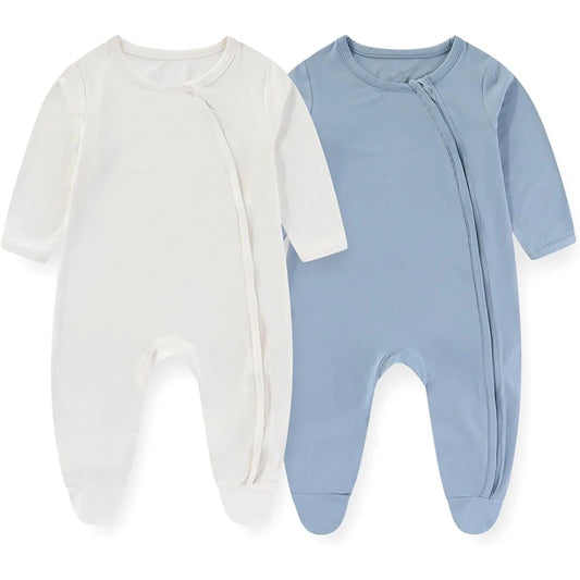 Unisex Rayon Bamboo Solid Color Bodysuit  Newborn Wear