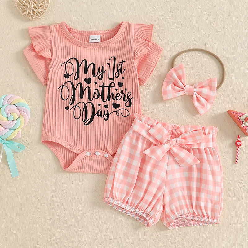 Infant Girls Floral Print Romper with Matching Headband