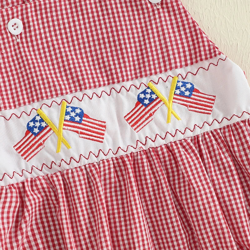 Infant Girls  American Flag Romper