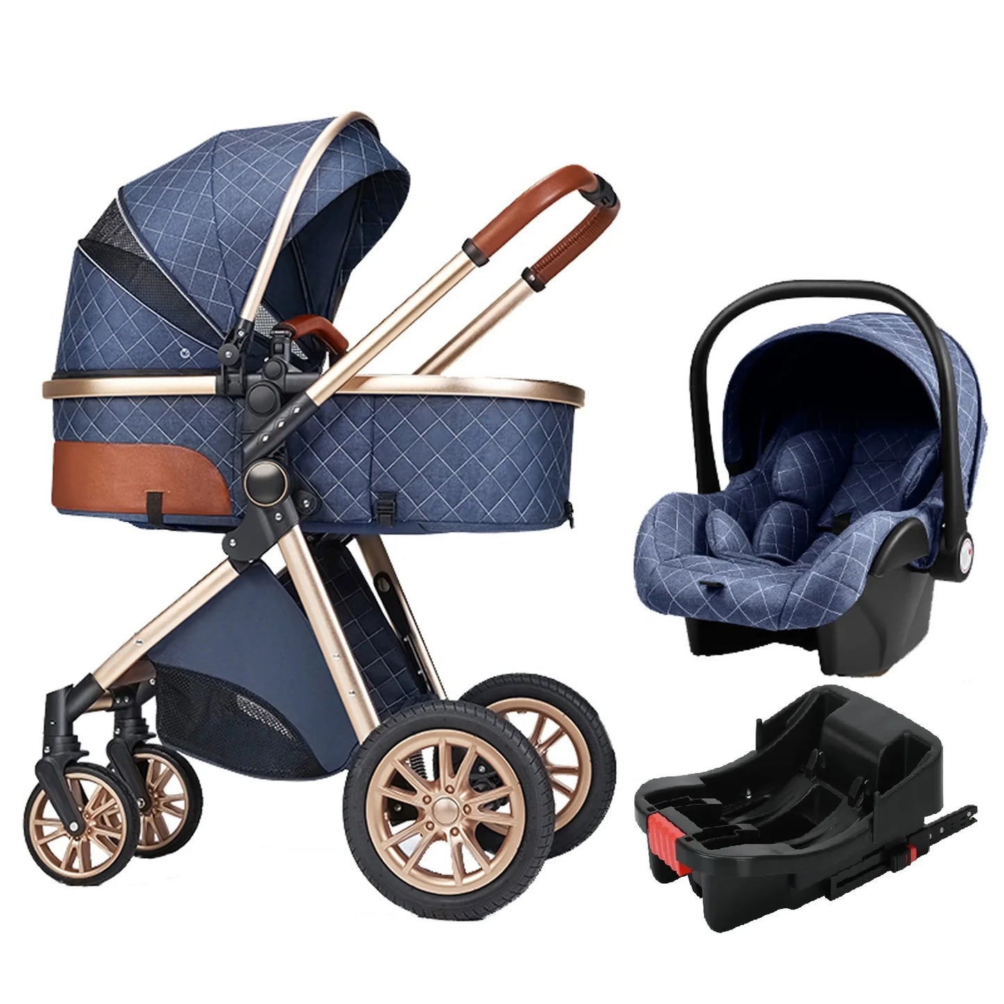 Travel Pram 3 in 1 Baby High Landscape Stroller