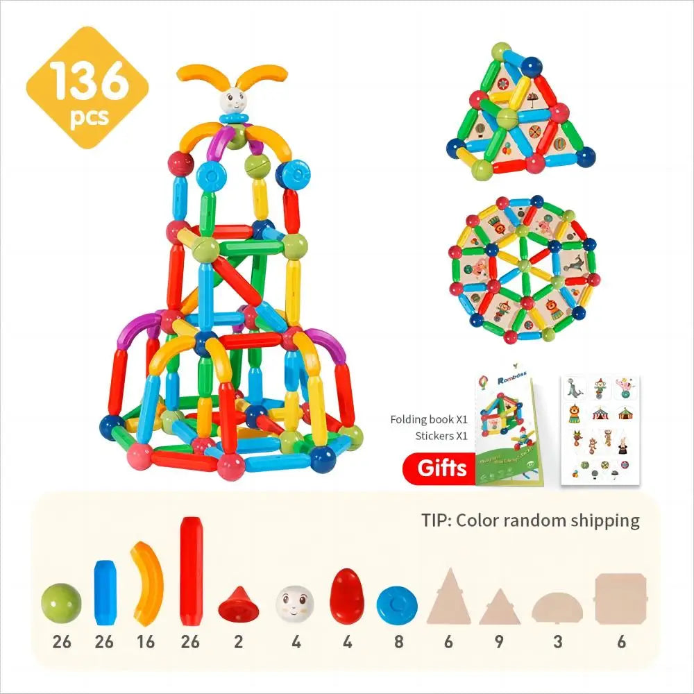 10/26/48/78/101/136pcs Magnetic Constructor Building Block Toys