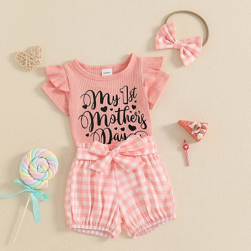 Infant Girls Floral Print Romper with Matching Headband