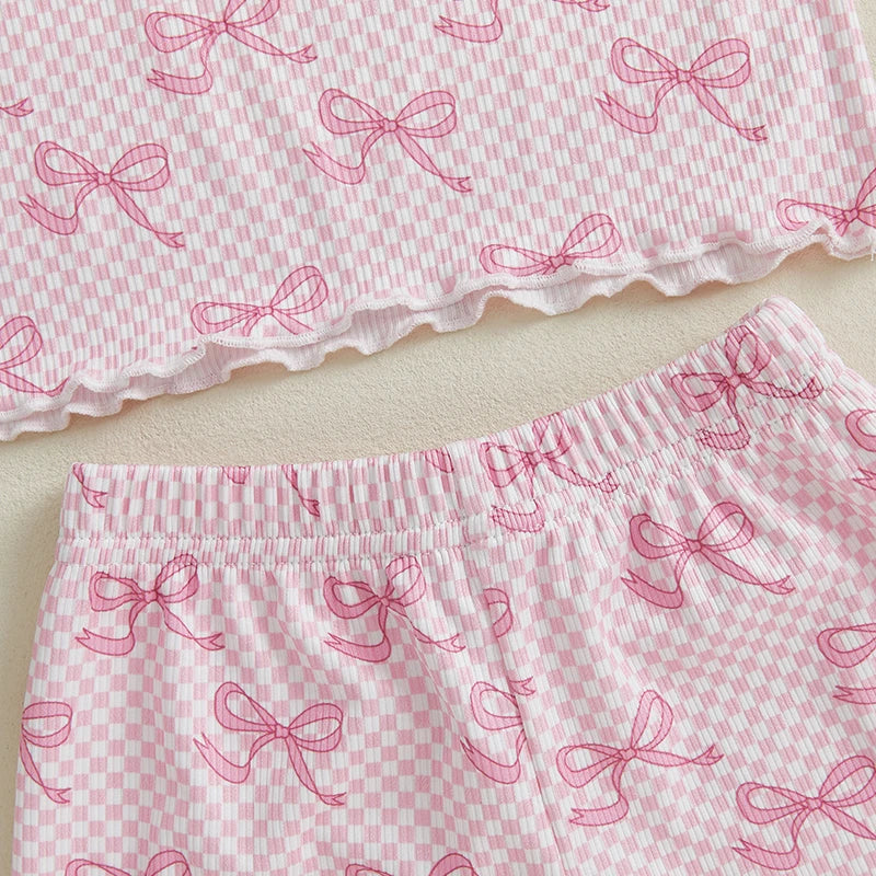 Girl Summer Ensemble Featuring Top and Comfy Elastic Waist Shorts-- size 6mos-4yr
