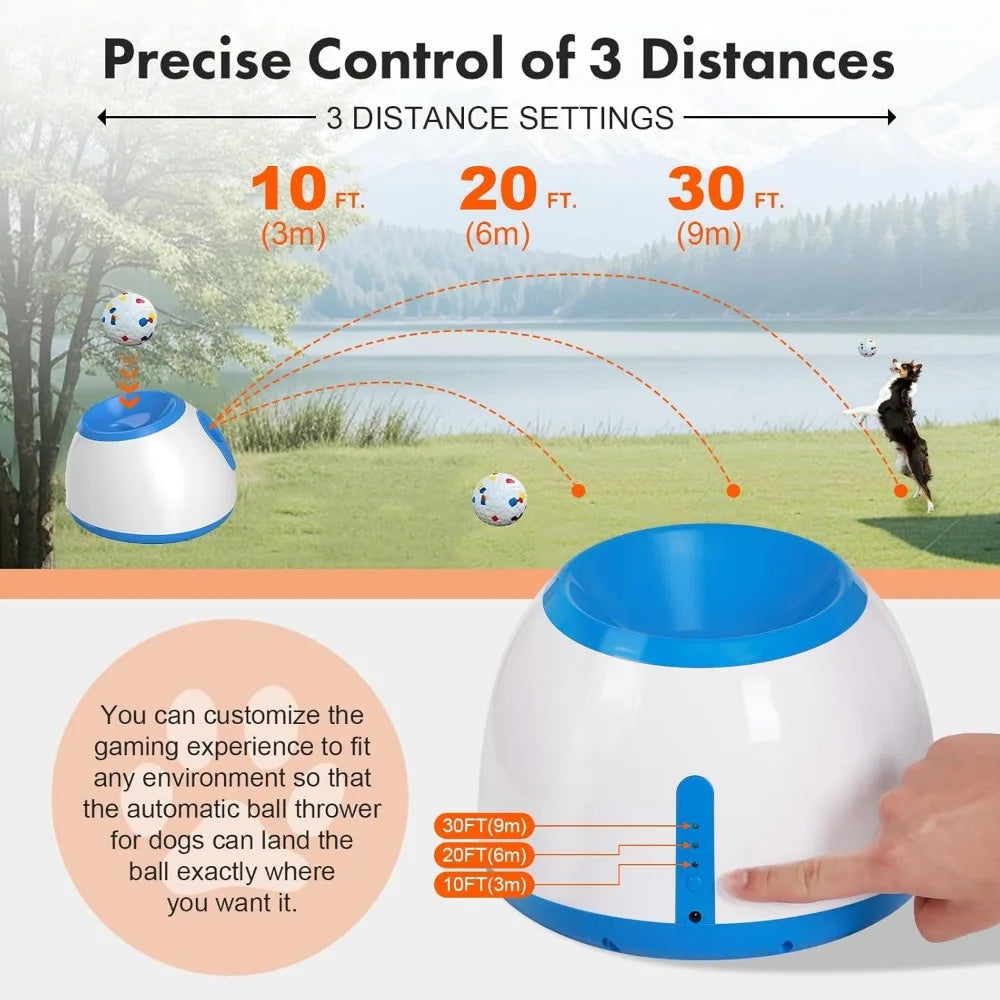 Automatic Ball Launcher for Dogs - Indoor & Outdoor Launch Distance 10-30ft,