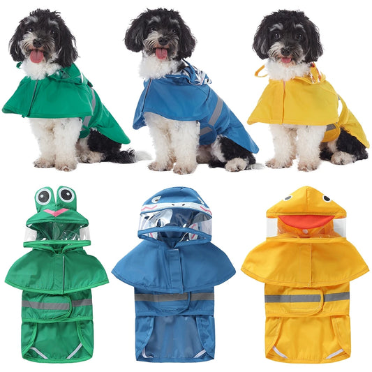 Reflective Dog Raincoat Hooded Waterproof