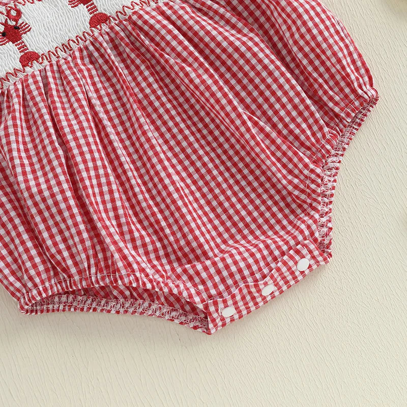 Baby Romper with Lobster Embroidery and Collar
