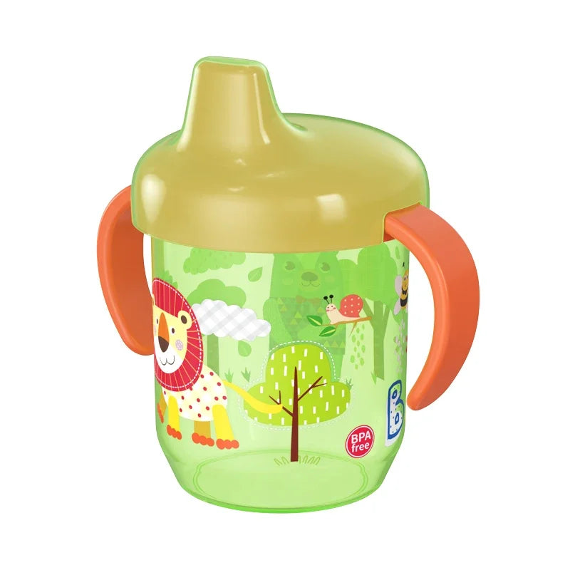 Baby Training Drinking Cup with Double Handle Flip Lid BPA Free Leakproof