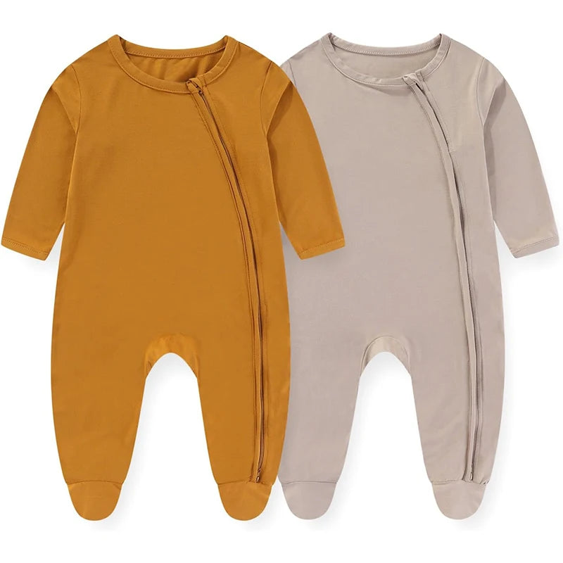 Unisex Rayon Bamboo Solid Color Bodysuit  Newborn Wear