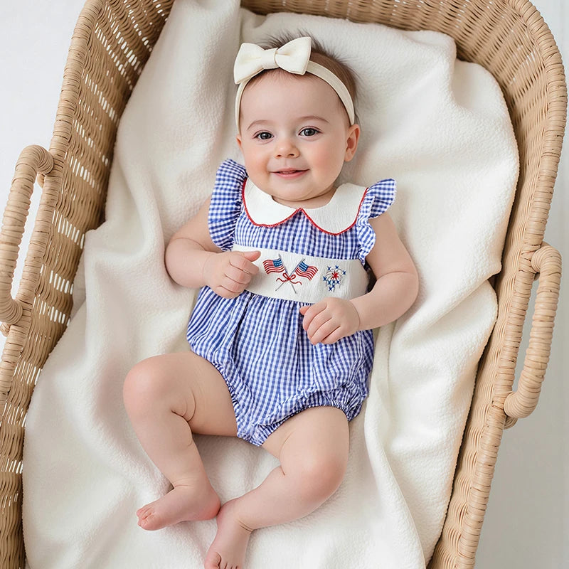 Independence Day Baby Girl Romper