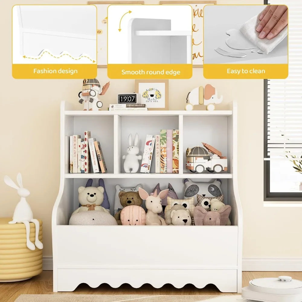 Children's Bookshelf, Toy Storage Organizer, Wooden